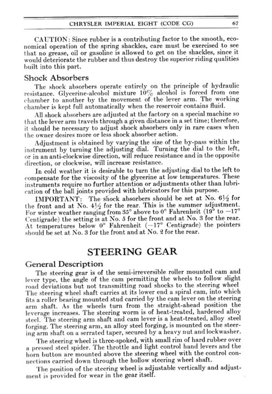 1931 Chrysler Imperial Owners Manual Page 69